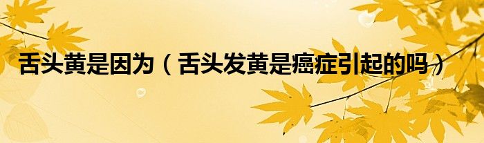 舌頭黃是因為（舌頭發(fā)黃是癌癥引起的嗎）