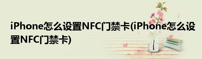 iPhone怎么設(shè)置NFC門禁卡(iPhone怎么設(shè)置NFC門禁卡)