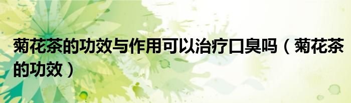 菊花茶的功效與作用可以治療口臭嗎（菊花茶的功效）