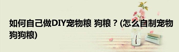 如何自己做DIY寵物糧 狗糧？(怎么自制寵物狗狗糧)