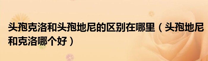 頭孢克洛和頭孢地尼的區(qū)別在哪里（頭孢地尼和克洛哪個(gè)好）