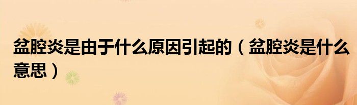 盆腔炎是由于什么原因引起的（盆腔炎是什么意思）