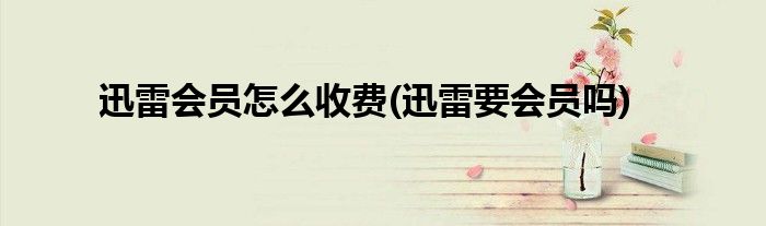 迅雷會(huì)員怎么收費(fèi)(迅雷要會(huì)員嗎)