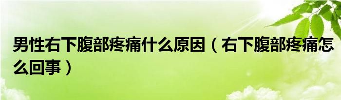 男性右下腹部疼痛什么原因（右下腹部疼痛怎么回事）