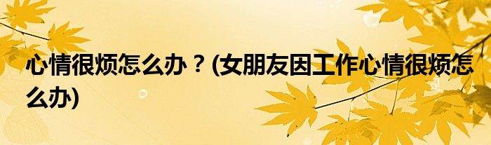 心情很煩怎么辦？(女朋友因工作心情很煩怎么辦)