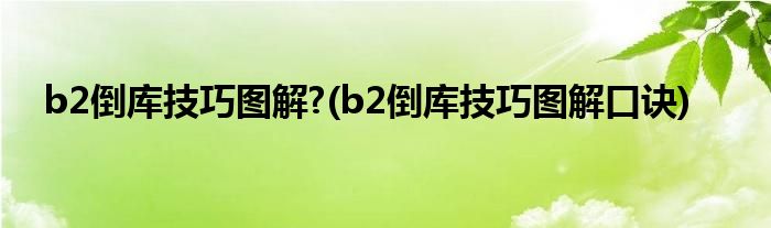 b2倒庫技巧圖解?(b2倒庫技巧圖解口訣)