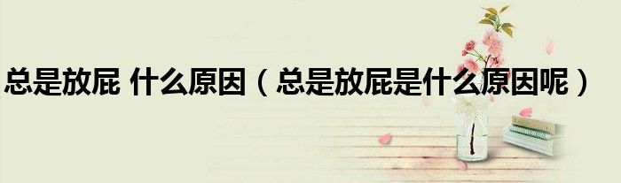 總是放屁 什么原因（總是放屁是什么原因呢）