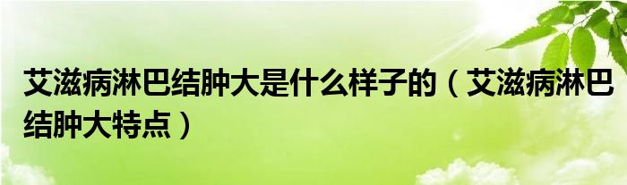 艾滋病淋巴結(jié)腫大是什么樣子的（艾滋病淋巴結(jié)腫大特點(diǎn)）
