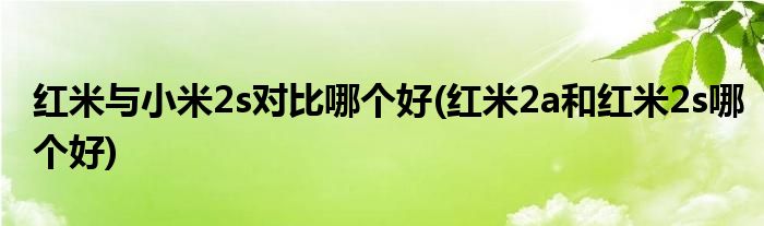 紅米與小米2s對比哪個好(紅米2a和紅米2s哪個好)