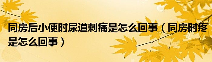 同房后小便時(shí)尿道刺痛是怎么回事(同房時(shí)疼是怎么回事)
