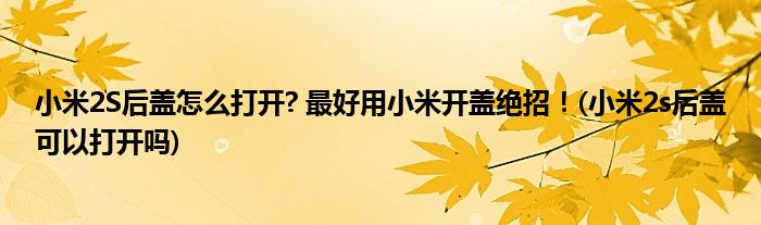 小米2S后蓋怎么打開? 最好用小米開蓋絕招！(小米2s后蓋可以打開嗎)