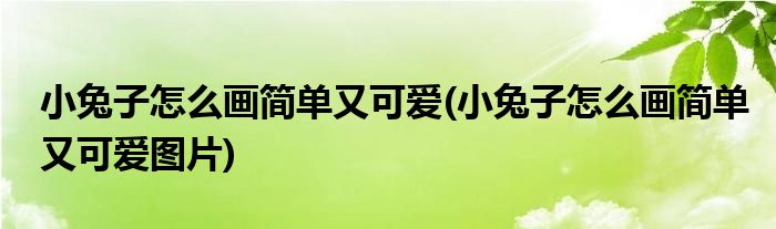 小兔子怎么畫簡單又可愛(小兔子怎么畫簡單又可愛圖片)