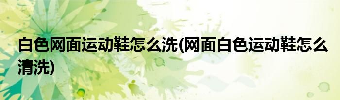 白色網(wǎng)面運(yùn)動(dòng)鞋怎么洗(網(wǎng)面白色運(yùn)動(dòng)鞋怎么清洗)