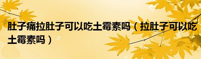 肚子痛拉肚子可以吃土霉素嗎（拉肚子可以吃土霉素嗎）