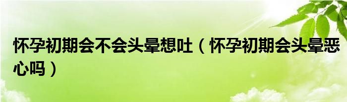 懷孕初期會(huì)不會(huì)頭暈想吐（懷孕初期會(huì)頭暈惡心嗎）