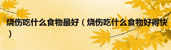 燒傷吃什么食物最好(燒傷吃什么食物好得快)