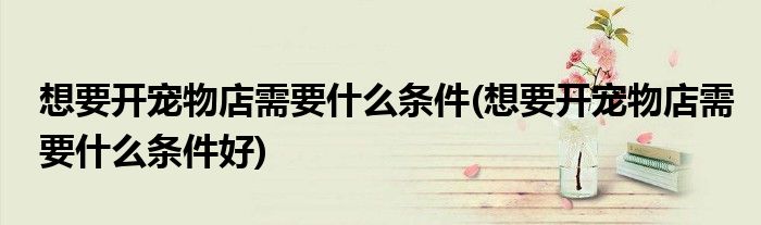 想要開寵物店需要什么條件(想要開寵物店需要什么條件好)