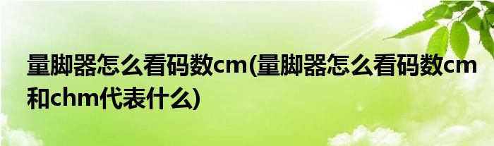 量腳器怎么看碼數(shù)cm(量腳器怎么看碼數(shù)cm和chm代表什么)