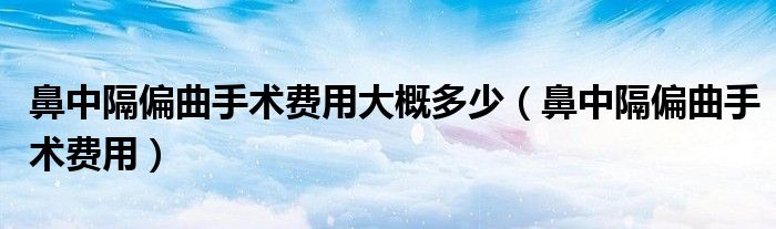 鼻中隔偏曲手術(shù)費(fèi)用大概多少(鼻中隔偏曲手術(shù)費(fèi)用)