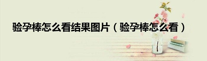 驗孕棒怎么看結(jié)果圖片（驗孕棒怎么看）