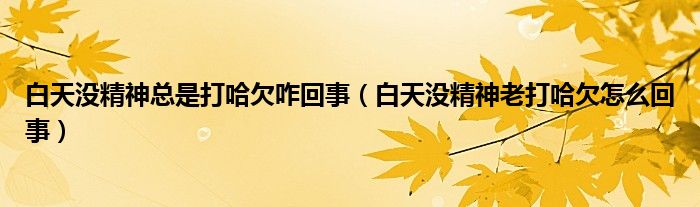 白天沒(méi)精神總是打哈欠咋回事（白天沒(méi)精神老打哈欠怎么回事）