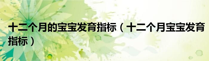 十二個月的寶寶發(fā)育指標(biāo)（十二個月寶寶發(fā)育指標(biāo)）
