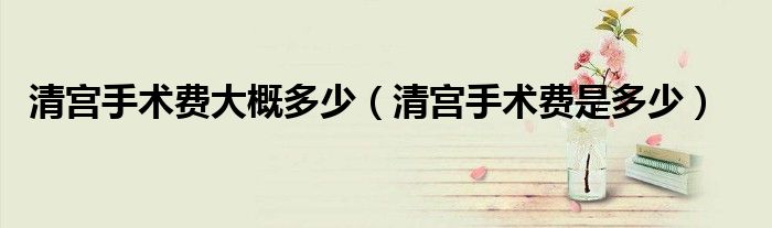 清宮手術(shù)費大概多少(清宮手術(shù)費是多少)