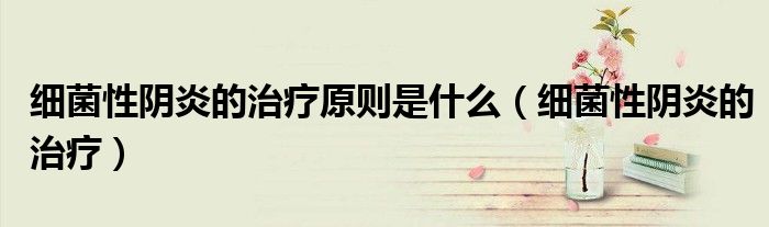 細(xì)菌性陰炎的治療原則是什么（細(xì)菌性陰炎的治療）