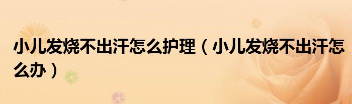 小兒發(fā)燒不出汗怎么護理（小兒發(fā)燒不出汗怎么辦）