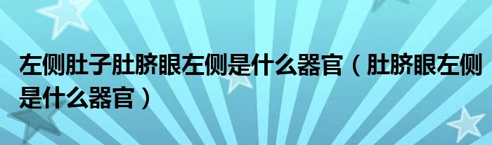 左側(cè)肚子肚臍眼左側(cè)是什么器官（肚臍眼左側(cè)是什么器官）