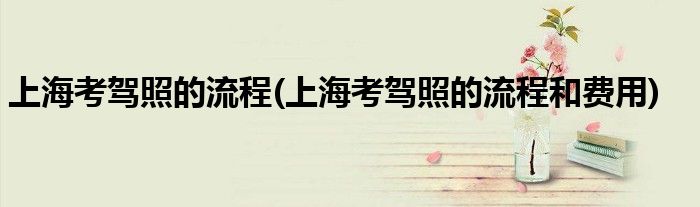 上海考駕照的流程(上?？捡{照的流程和費用)