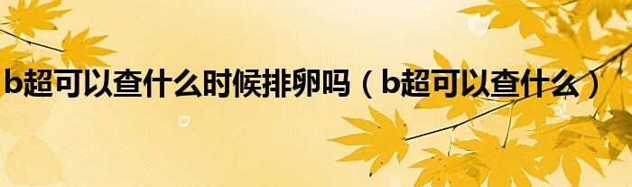 b超可以查什么時(shí)候排卵嗎（b超可以查什么）