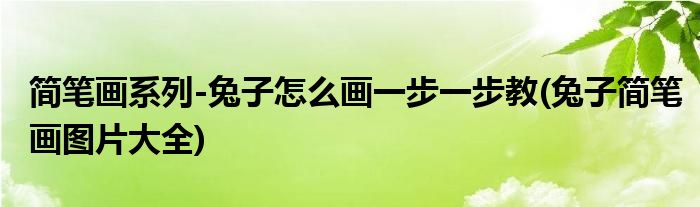 簡筆畫系列-兔子怎么畫一步一步教(兔子簡筆畫圖片大全)