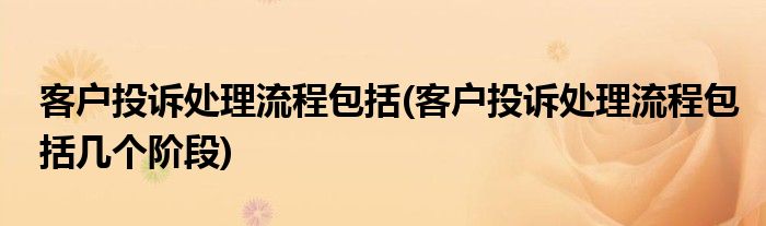 客戶投訴處理流程包括(客戶投訴處理流程包括幾個階段)