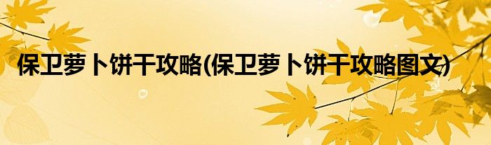 保衛(wèi)蘿卜餅干攻略(保衛(wèi)蘿卜餅干攻略圖文)