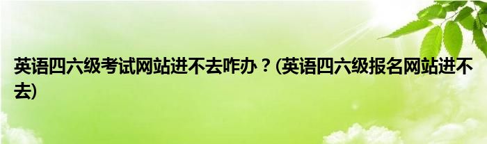 英語四六級考試網(wǎng)站進(jìn)不去咋辦？(英語四六級報名網(wǎng)站進(jìn)不去)