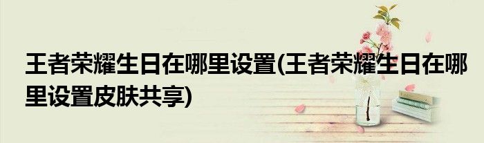王者榮耀生日在哪里設(shè)置(王者榮耀生日在哪里設(shè)置皮膚共享)