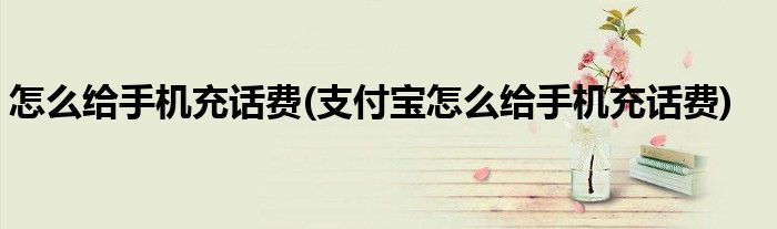 怎么給手機(jī)充話費(fèi)(支付寶怎么給手機(jī)充話費(fèi))