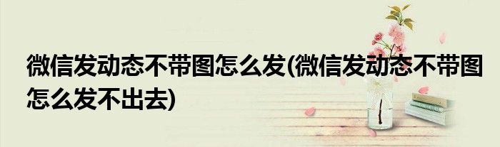 微信發(fā)動態(tài)不帶圖怎么發(fā)(微信發(fā)動態(tài)不帶圖怎么發(fā)不出去)