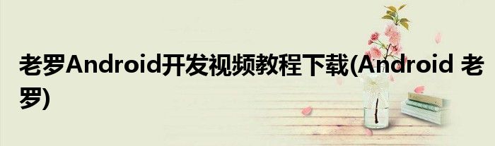 老羅Android開發(fā)視頻教程下載(Android 老羅)