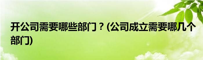 開公司需要哪些部門？(公司成立需要哪幾個部門)