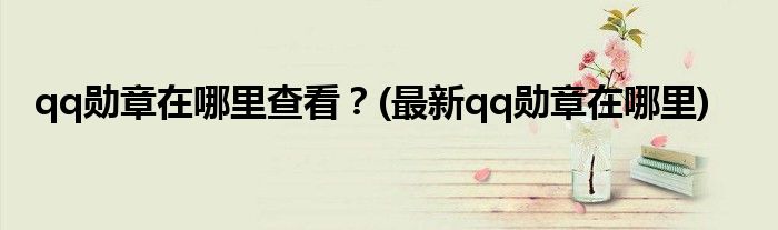 qq勛章在哪里查看？(最新qq勛章在哪里)