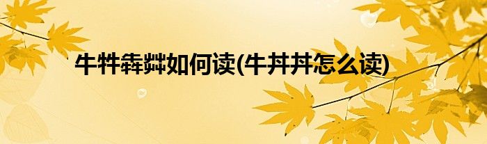 牛牪犇茻如何讀(牛丼丼怎么讀)