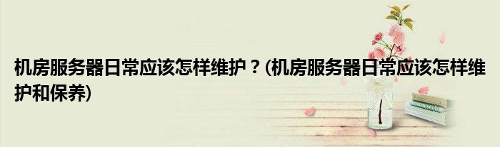 機房服務(wù)器日常應(yīng)該怎樣維護？(機房服務(wù)器日常應(yīng)該怎樣維護和保養(yǎng))