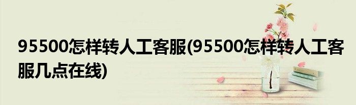 95500怎樣轉(zhuǎn)人工客服(95500怎樣轉(zhuǎn)人工客服幾點(diǎn)在線)